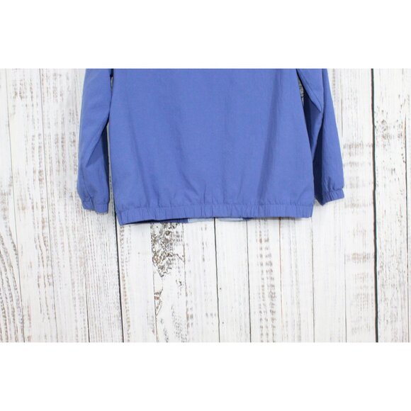 Vintage 90s Blair Blue Embroidered Flowers Track Jacket Windbreaker M - Picture 8 of 9